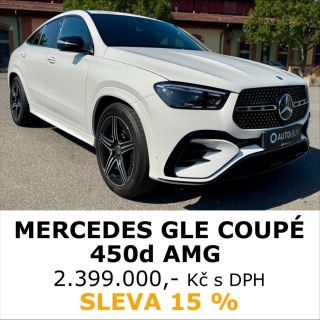 Nejlepší a nejprodávanější naftové SUV. Nový facelift MERCEDESU GLE COUPE 450d 4MATIC AMG v krásném sportovním bílo -...