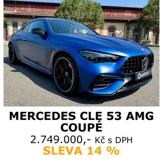 MERCEDES CLE 53 AMG COUPÉ - krásné modré matné sportovní coupé pro každý den s 3.0 turbo benzínem s výkonem 470 koní,...