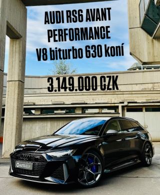 BLACK FRIDAY👊 VÝPRODEJ SKLADU👊 AUDI RS6 AVANT PERFORMANCE👊 3.149.000,- Kč s DPH + ZDARMA ZIMNÍ PNEU A ZABUDOVANY...