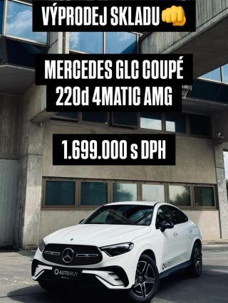 MERCEDES GLC COUPÉ 220d 4MATIC AMG👊 VÝPRODEJ SKLADU👊 AKČNÍ CENA 1.699.000,- Kč s DPH👊 PO SLEVĚ 19%👊 ZDARMA ZIMNÍ PNEU👊...